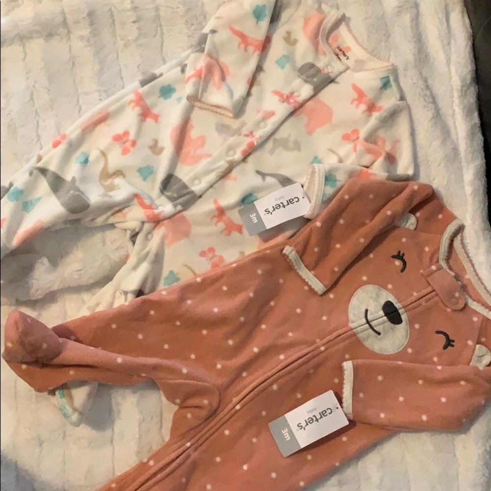 Carters Fleece Sleepers ! 3 Month